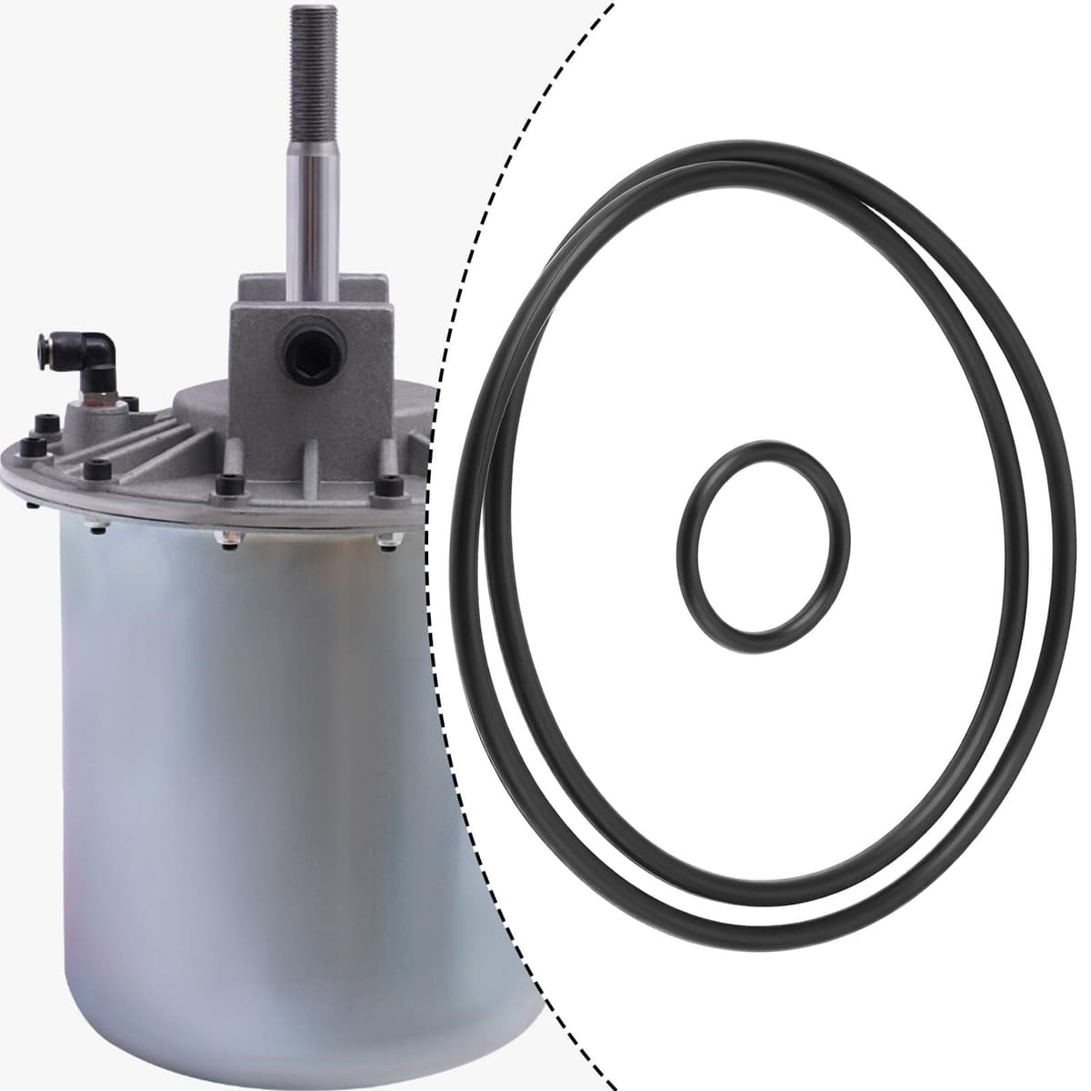 EMSea Kit de 6 Juntas para Cilindro Destalonador Neumáticos para Máquina Desmontadora Neumáticos 186Mm de Diámetro. Reparación Cilindros Hidráulicos — view 2