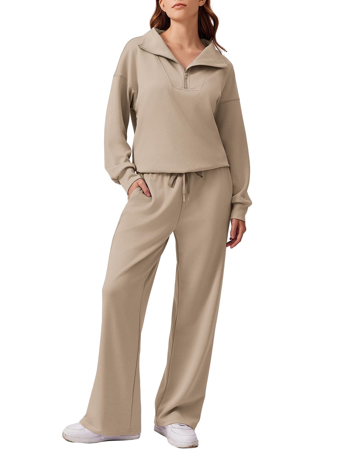 PINSPARK 2 Piece Sets for Women 2024 Fall Outfits Sweatsuit Oversized Sweatshirt Wide Leg Sweatpants Matching Set Tracksuit — view 27