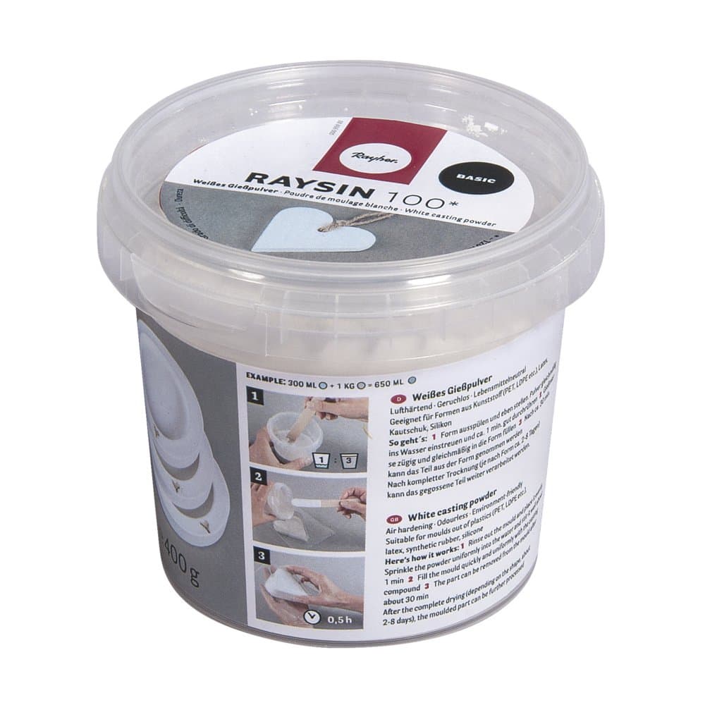 Rayher Polvo para moldear Raysin 200, blanco, 4 kg, seca al aire, sin olor, 34410102 — view 10
