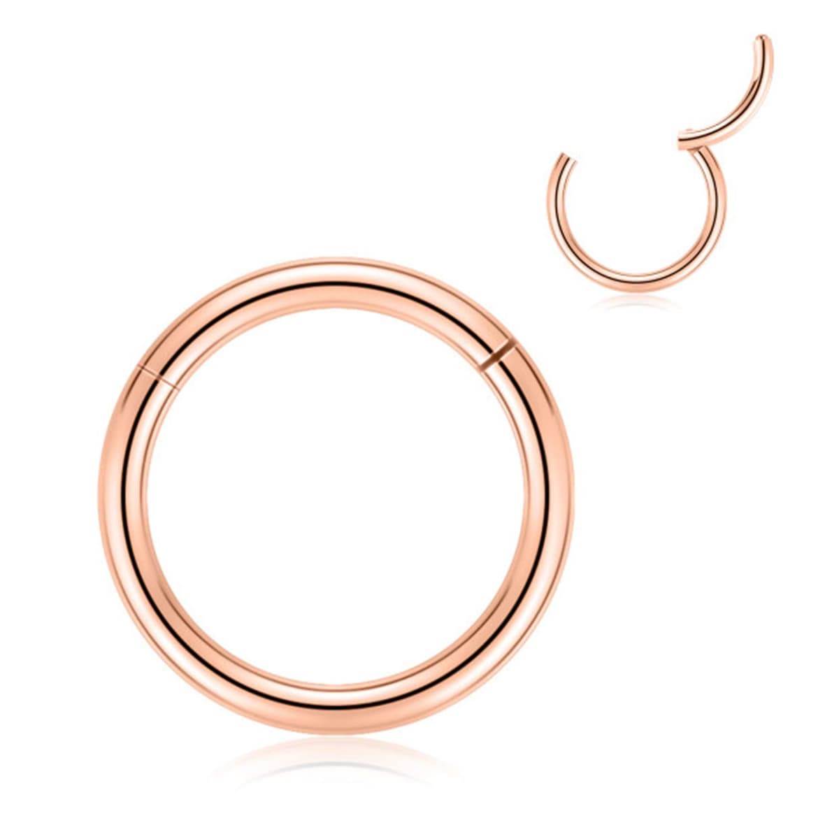 AROWRO 316L Surgical Steel Hinged Nose Rings Hoop 20G 18G 16G 14G 12G 10G 8G 6G 4G Seamless Piercing Rings for Nose Septum Cartilage Helix Tragus Conch Rook Daith Lobe Diameter 6mm to 14mm