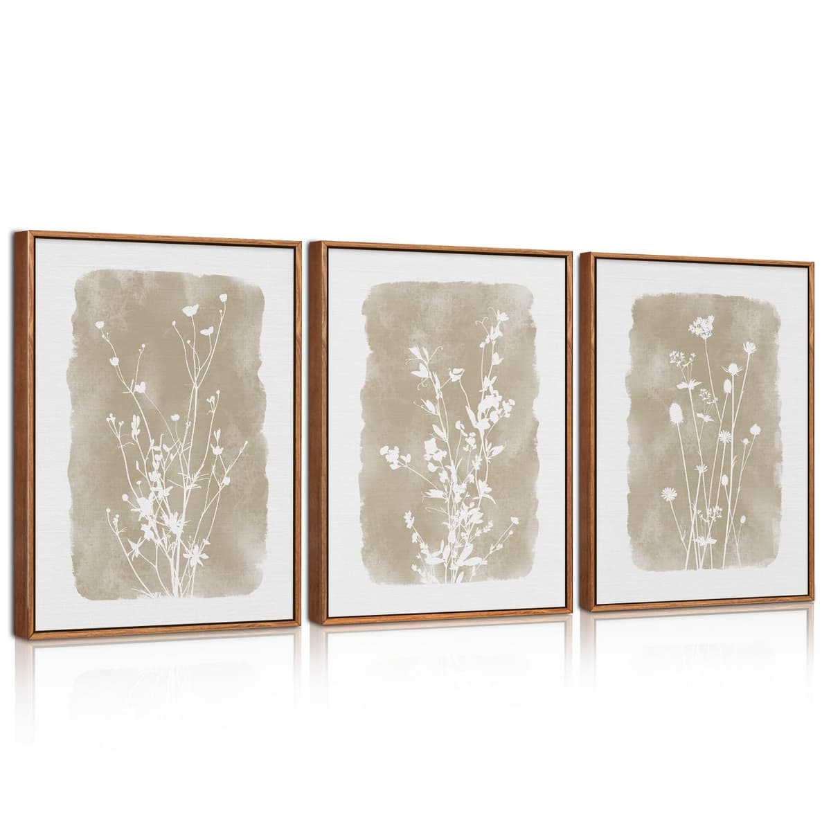 HPNIUB Sage Green Framed Canvas Prints Wall Art Set, Abstract Botanical Boho Wall Decor, Minimalist Geometric Line Leaf Canvas Artwork for Living Room, Bedroom, Dining Room, Office, Bathroom 30x40cm — view 15