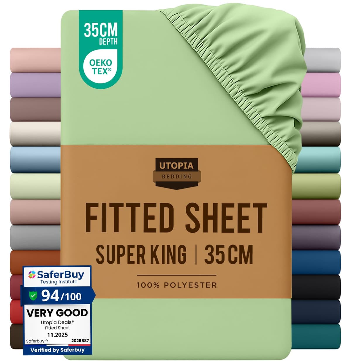 Utopia Bedding Fitted Sheet King, Grey - Deep Pocket 14 inch (35 cm) - Easy Care - OEKO-TEX Certified - Soft Brushed Microfibre Fabric - Shrinkage and Fade Resistant - Bottom Sheet — view 63