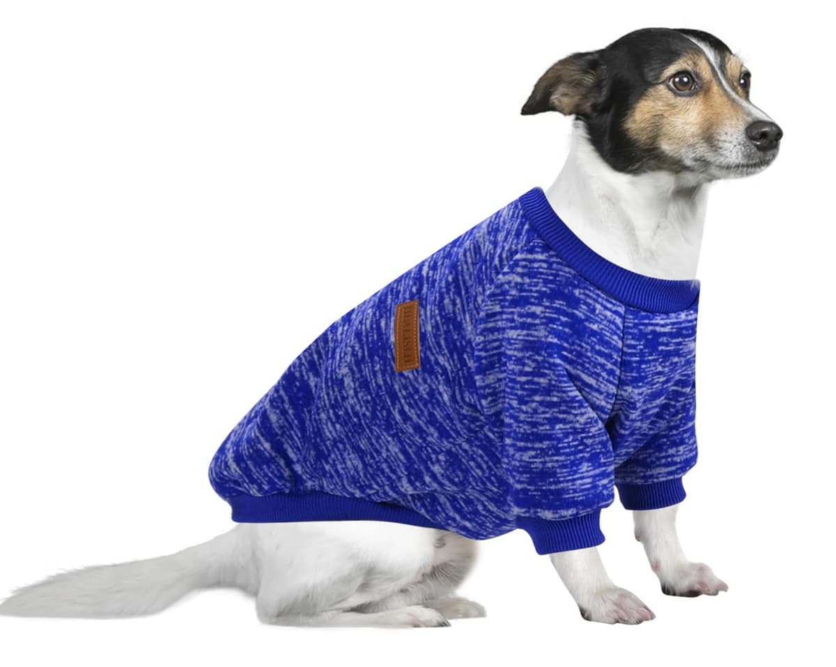 Dog Jumper Medium Chihuahua Jumper Christmas Sweater Fleece Inside Soft Cozy, Colour Vibrant Easy to Take On and Off (Pink+Grey, M) — view 17
