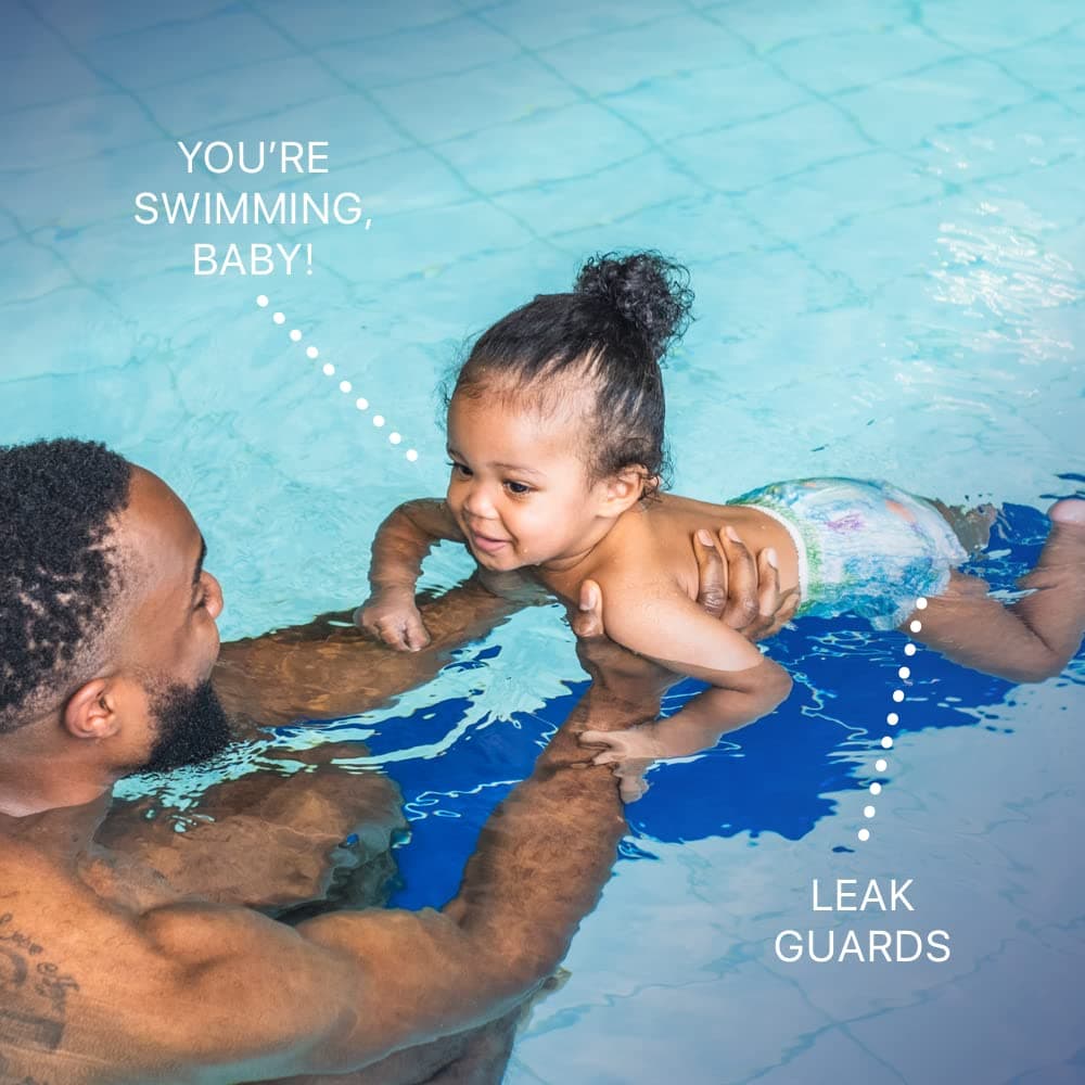 Huggies Little Swimmers, Swim Nappies, Size 5-6 - 33 Pants - Maximum Protection Swimming Nappies with Leak Guards - All-Round Stretchy Waistband — view 20