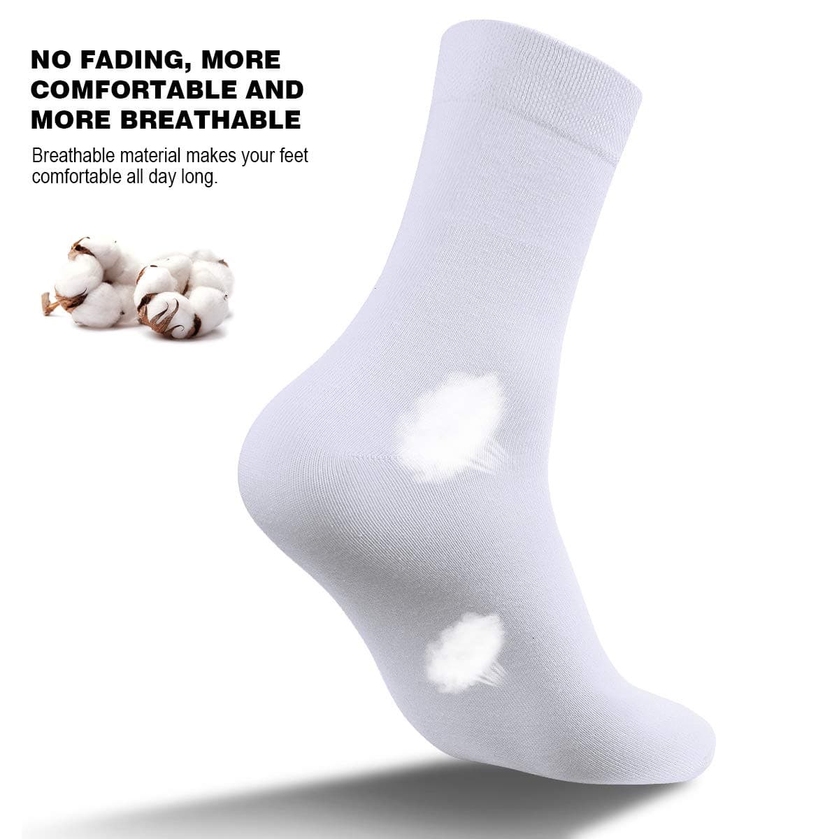 Calcetines de Deporte Running para Hombre y Mujer - 6 Pares Termicos en Negro y Blanco - Algodón Transpirable Suave y Cómodo para Trabajo 35-38 — view 3