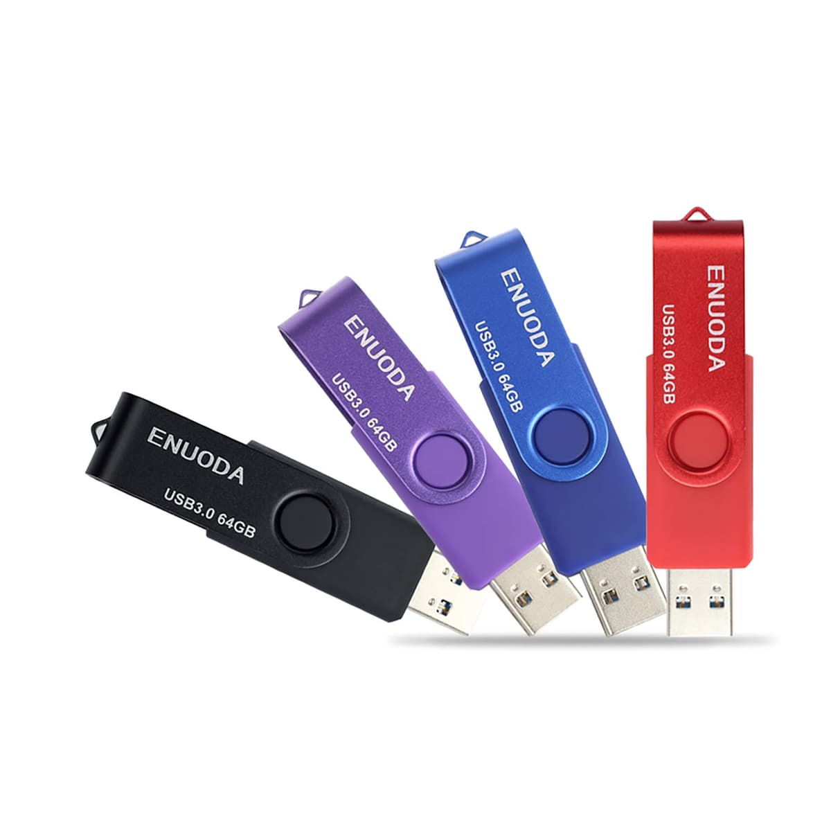 ENUODA Memory Stick 128GB USB 2.0 Flash Drives Swivel Design Storage Thumb Drive Pen Drive (Black) — view 9