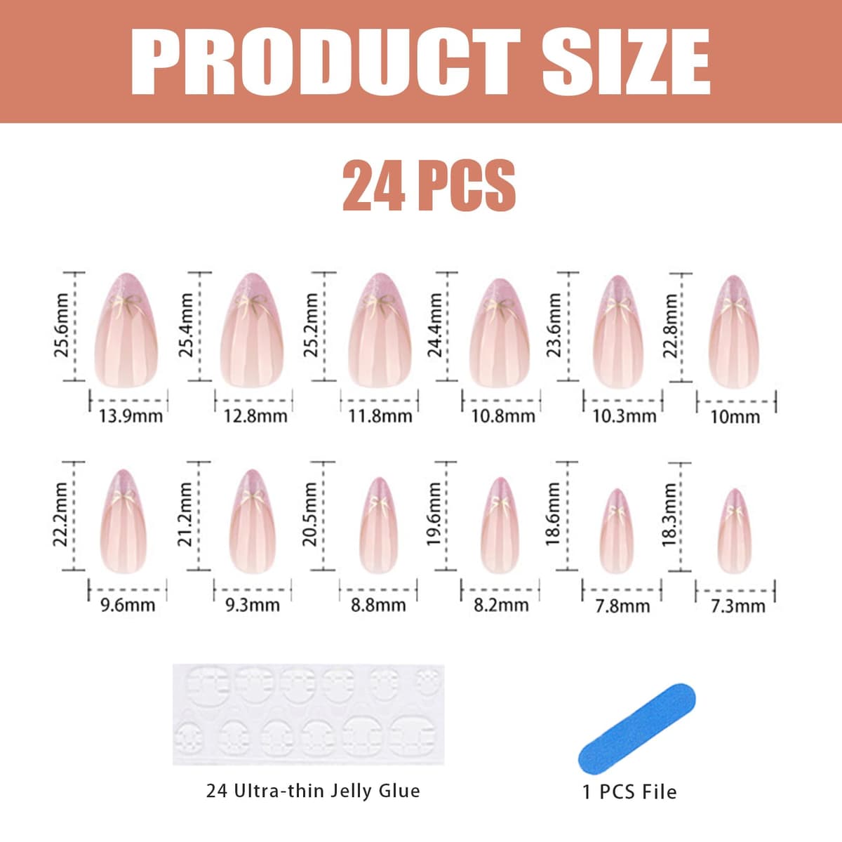 24 Uñas de Gel Suave Autoadhesivas, Diseño de Ojo de Gato, Color Rosa, Forma de Almendra, Falsas Autoadhesivas, Pegajosas, Uñas con Punta — view 2