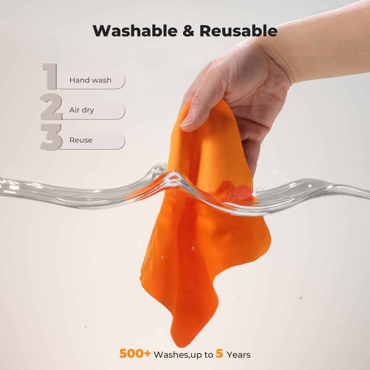 K&F CONCEPT Microfiber Cleaning Cloths, Glasses Cleaning Cloths, Screen Cleaner, Glass Cleaner, Eyeglasses, Camera, VR/AR Headset, Tablet, Lens and Screen, 6 Pack, 6 x 7 inches — view 5