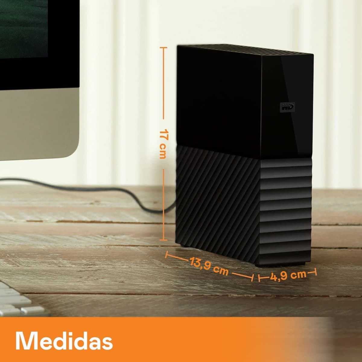 WD 12TB My Book Disco Duro Externo de Sobremesa, con USB 3.0 y software para la gestión de dispositivos, copia de seguridad y protección con contraseña, funciona con PC y Mac — view 2