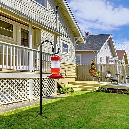 ToyHotels Shepherd Hooks for Outdoor, 1 Pack 46 Inch Bird Feeder Pole with 5 Prongs Base for Hanging Lantern, Hummingbird Feeder, Lightweight Plant, Shepherds Hook for Bird Feeders for Outside — view 4