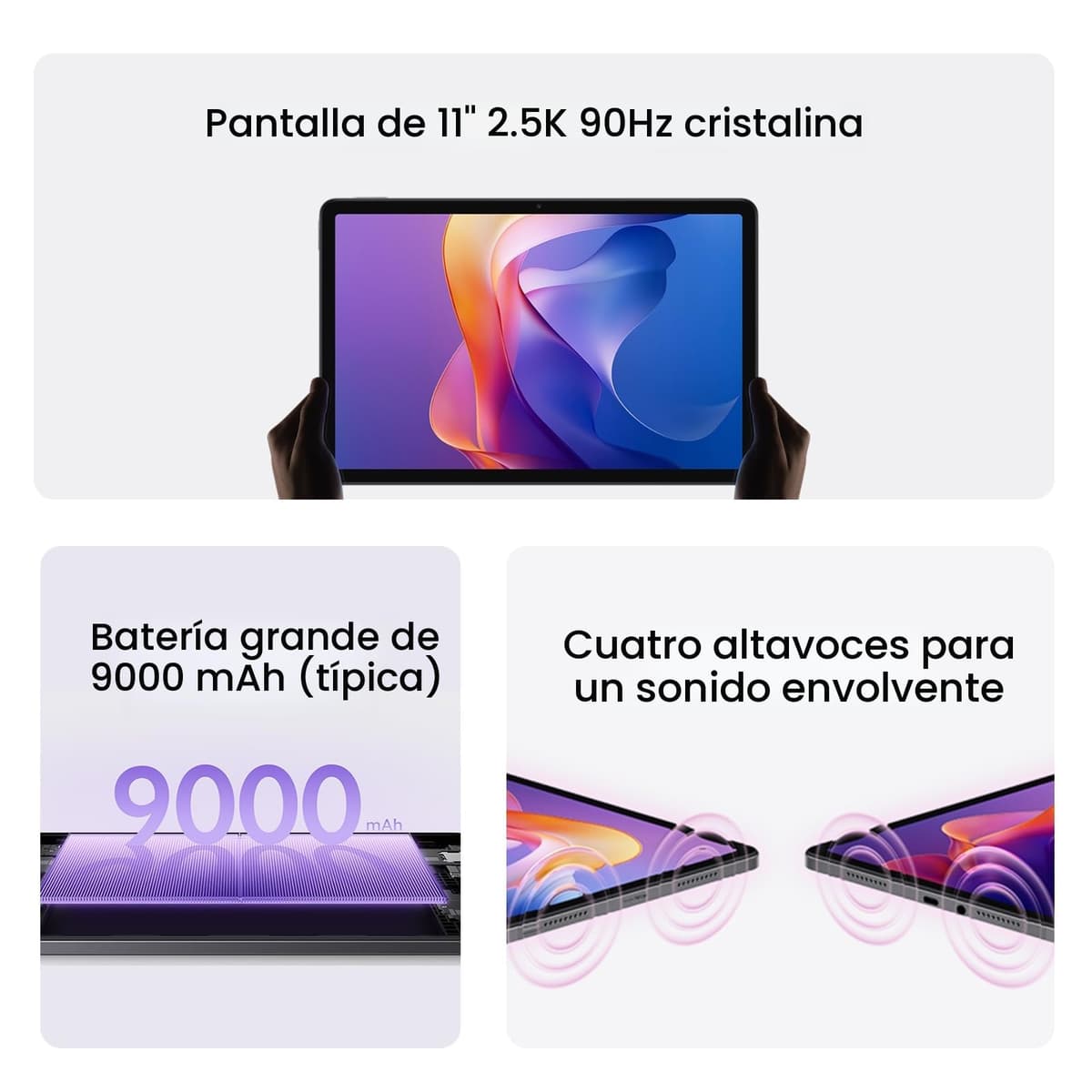XIAOMI Redmi Pad 2 - Tablet de 11" 2.5K (MediaTek G100-Ultra, 4GB de RAM, 128GB de ROM, WiFi 5 + Bluetooth 5.3, Batería de 9000 mAh, Cargador no Incluido), Gris (Versión ES) — view 5