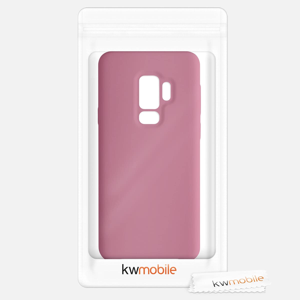 kwmobile Case for Samsung Galaxy S9 Plus Case - Soft Cover - Shockproof Silicone - Wireless Charging Dark Rose — view 7