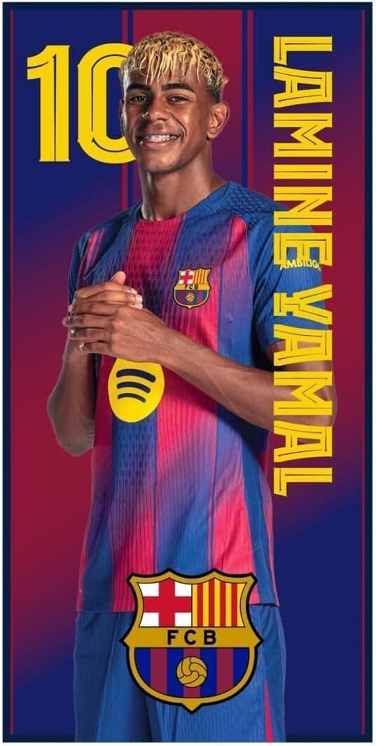 Barcelona FC Toallas de Playa, Microfibra, Azul y Grana, Diseño Lamine Yamal, Pedri y Escudo, 70 x 140 cm, 7 Diseños a Elegir (Escudo 625) — view 5