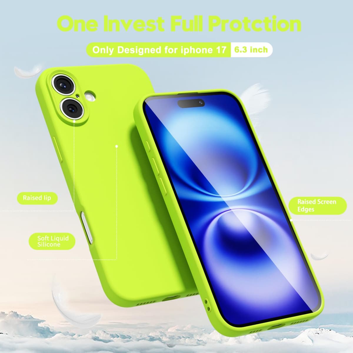 oakxco for iPhone 17 Pro Max Phone Case Liquid Silicone, Cute Thin Slim Grip Soft Rubber Gel for Women Men, Smooth Matte TPU Plain Solid Color Girly Simple Case with Camera Cover, Light Pink — view 1651