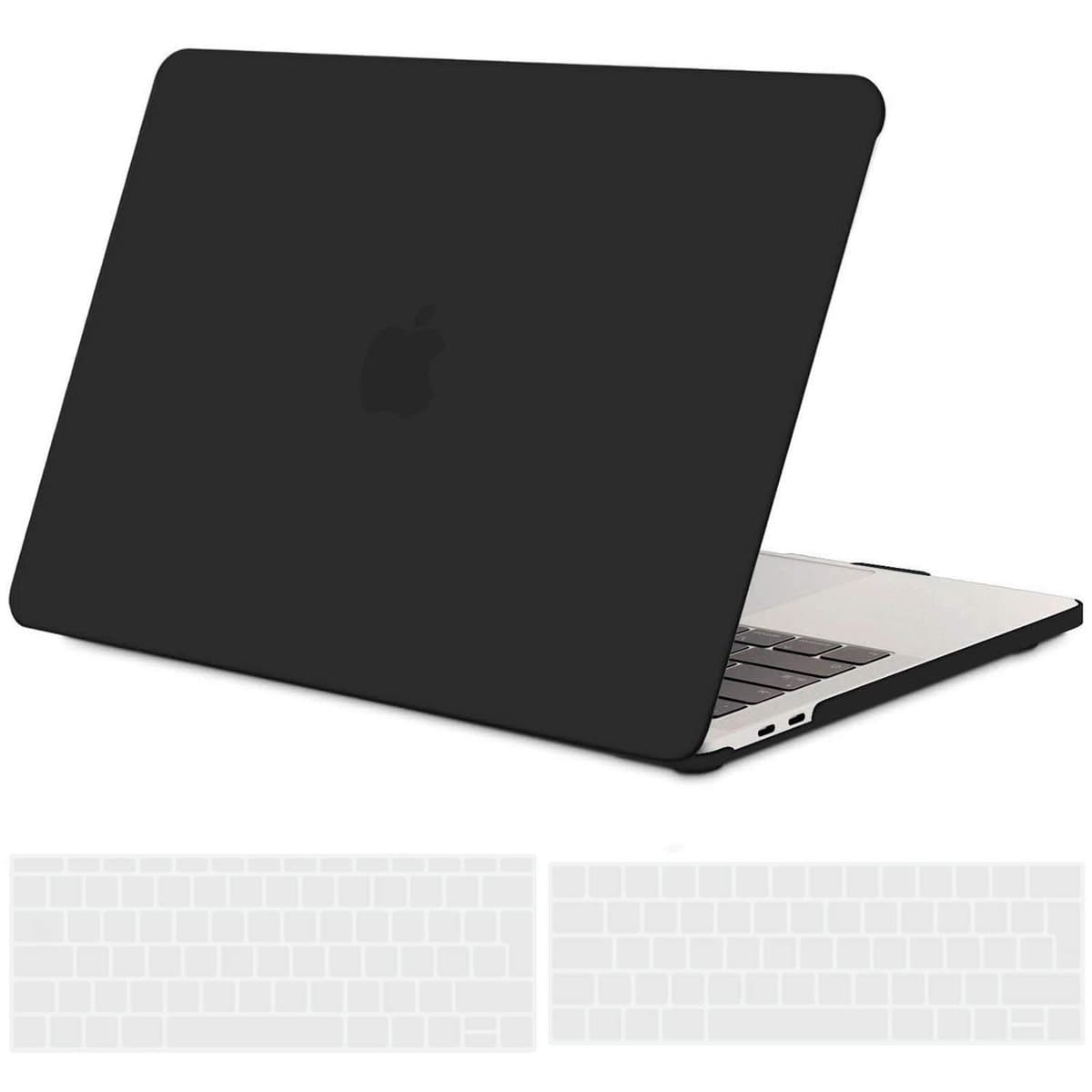TECOOL Funda para MacBook Pro 13 Pulgadas 2016-2022 (M2 M1 A2338 A2289 A2251 A2159 A1989 A1706) con Touch Bar, Carcasa de Plástico Ultrafina y Cubierta del Teclado UE, Negro
