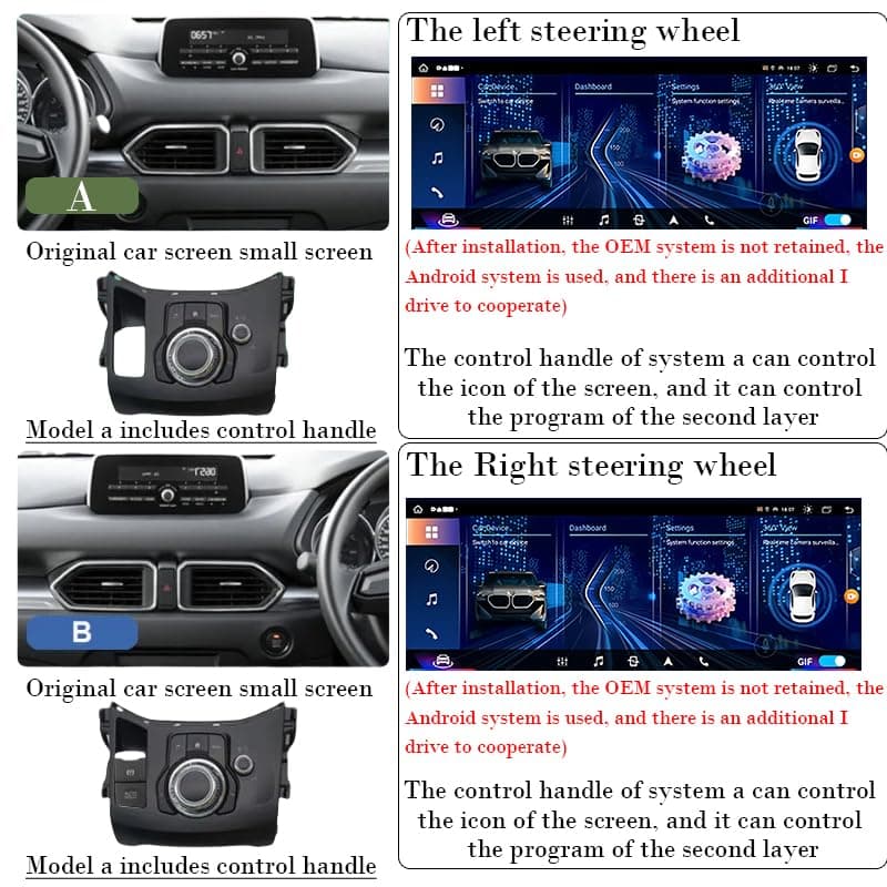 Android 14 Radio Coche Pantalla Táctil 12.3 Pulgadas para Mazda CX-5 CX-8 2016-2019 Conectar y Usar Navegación GPS Control del Volante 4G WiFi FM Am RDS Enlace ESP N400 Pro 12.3 8 Core 4G+WiFi 4+64GB — view 4