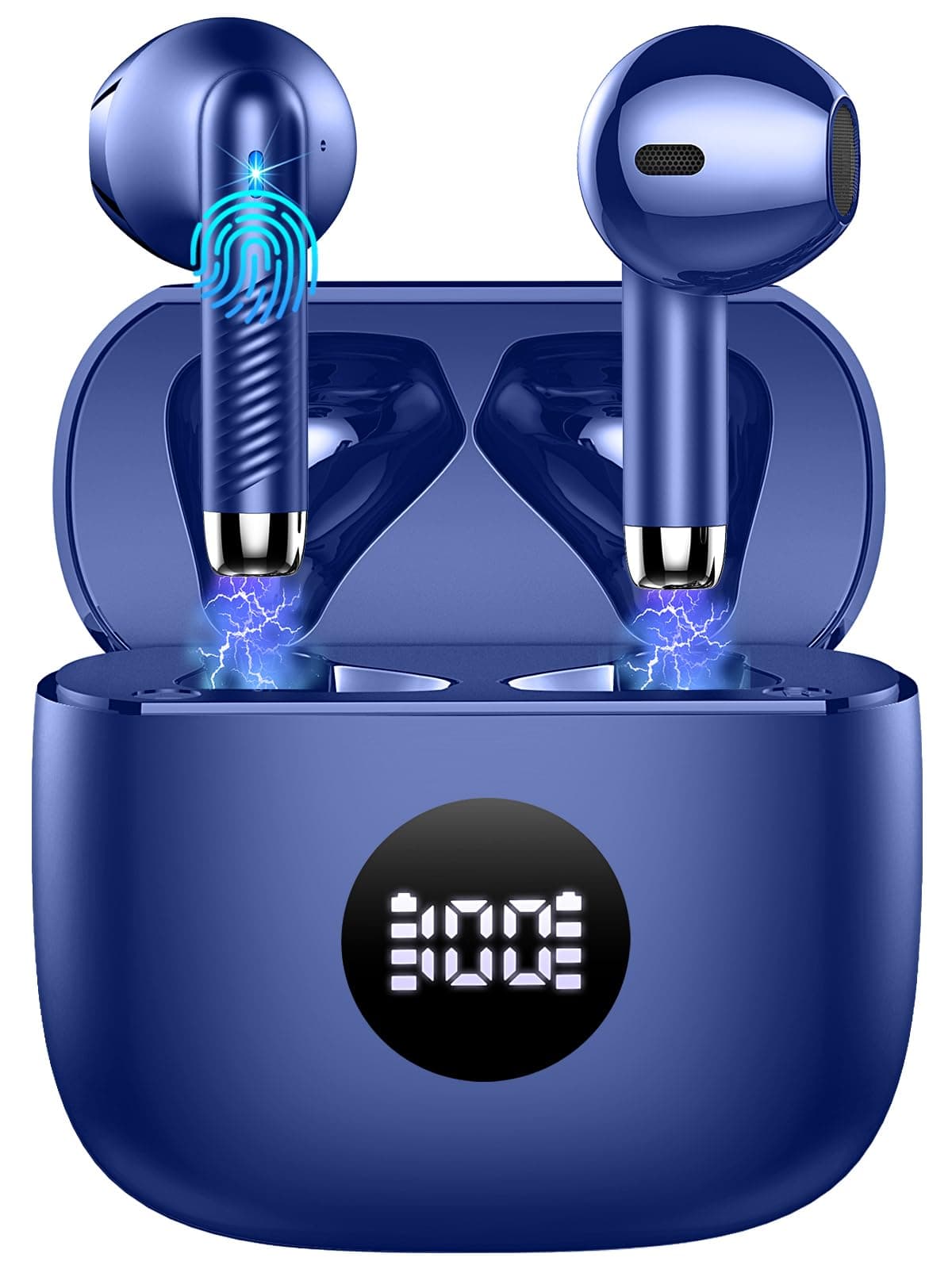 Wireless Earbuds, Bluetooth 5.4 Headphones in Ear with 4 ENC Noise Cancelling Mic, Bluetooth Earbuds 40Hrs Playtime, HiFi Stereo Deep Bass Wireless Earphones, IP7 Waterproof USB-C Fast Charge White — view 19