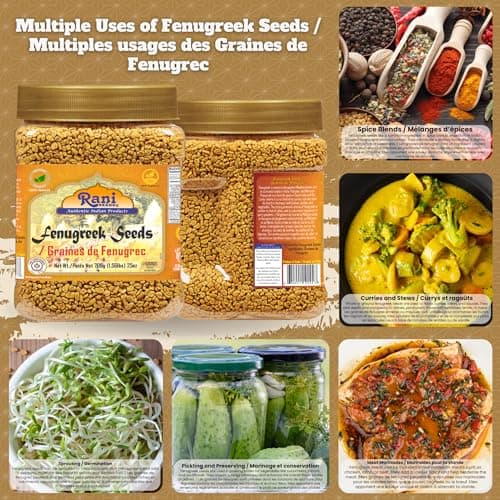 Rani Fenugreek (Methi) Seeds Whole 25oz (1.56lbs) 708g PET Jar, Trigonella foenum graecum ~ All Natural | Vegan | Gluten Friendly | Non-GMO | Indian Origin, Used in Cooking & Ayurvedic Spice — view 2