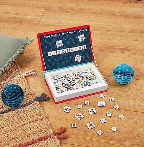 Janod • Magneti’Book French Alphabet • 3 to 8 Years • Educational Magnetic Games Toy for Kids Toddler Children • J02711