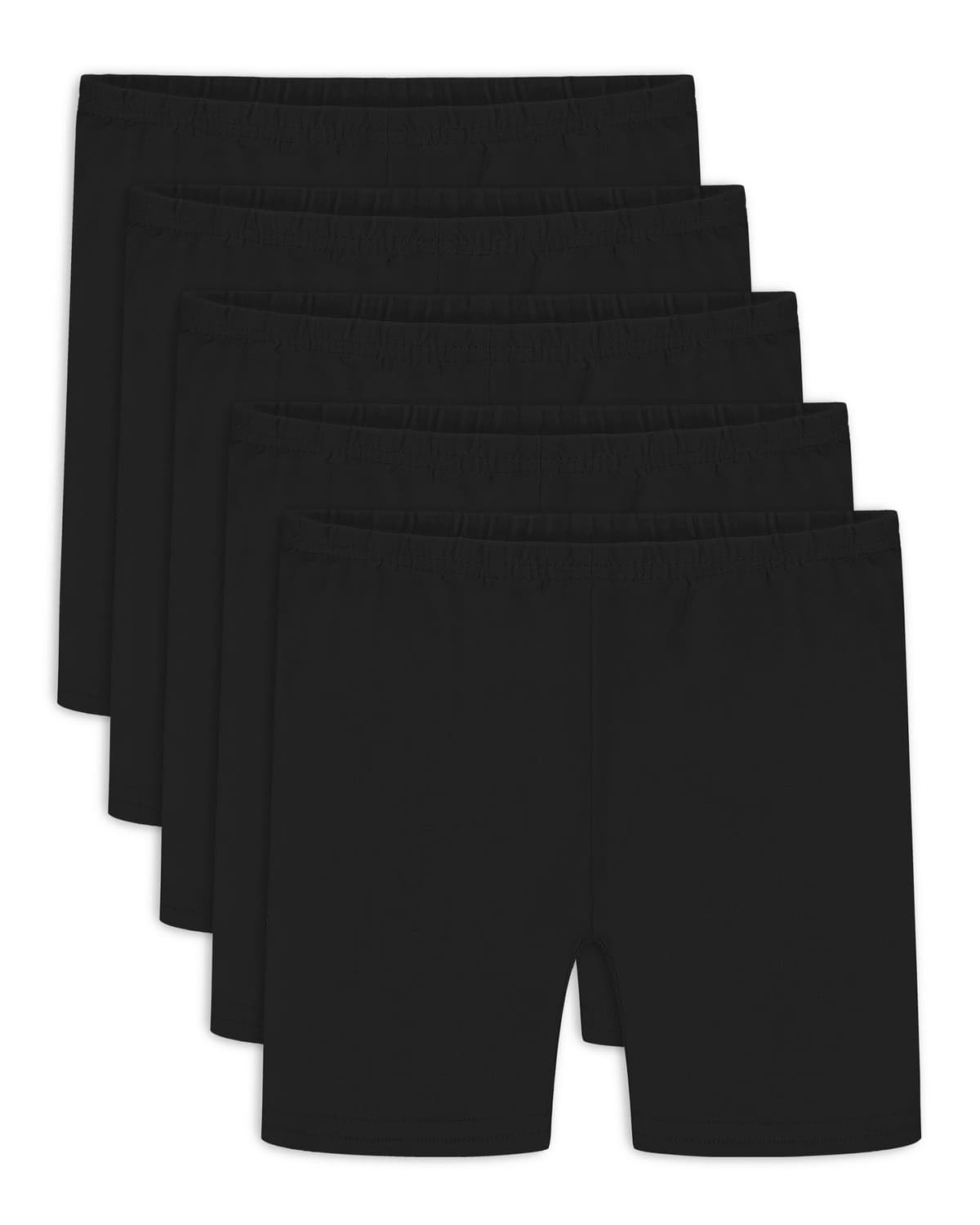 Auranso 5 Pack Black Girls Cycling Shorts Cotton Kids Childrens Dance Shorts Summer PE School Sports Shorts Leggings
