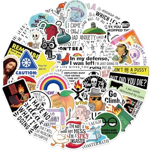 Loerykt Funny Adults Stickers Bulk, 50pcs Prank Meme Sticker for Kids Teens Adults, Snarky Vinyl Water Bottle Dirty Stickers Pack, Waterproof Cool Decals for Laptop Scrapbook Sarcastic — view 3