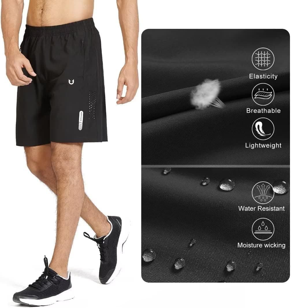 NORTHYARD Men's Athletic Running Shorts Gym Workout Shorts 7"/ 9"/ 5" Quick Dry Lightweight Sports Basketball Exercise Tennis 7 inch X-Small Black — view 4