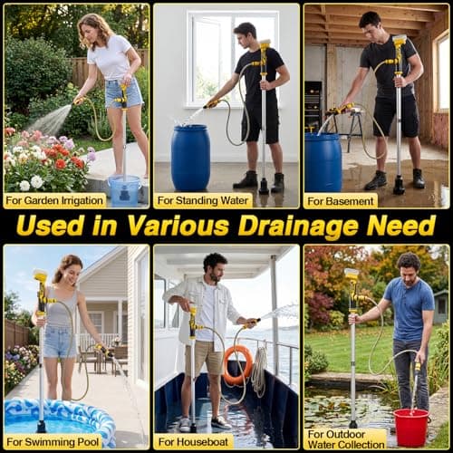 Cordless Stick Water Transfer Pump Compatible with Dewalt 20V Battery(Tool Only), 720GPH Brushless Motor Submersible Pump Portable Utility Pump for Pool Garden Pond Tank Watering(No Battery) — view 5