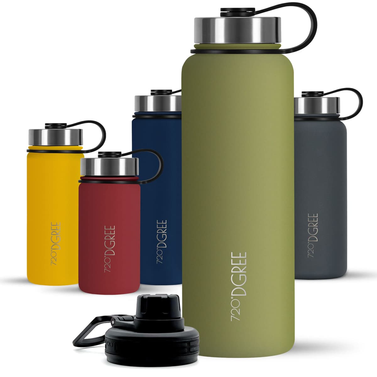720°DGREE Botella Agua Termo Acero Inoxidable “noLimit“ – 410ml, 530ml, 710ml, 950ml, 1200ml - Sin BPA Free, Antigoteo y Prueba de Fugas - Frasco térmico, Cantimplora Aislada +Cubierta Deportes Gratis — view 16