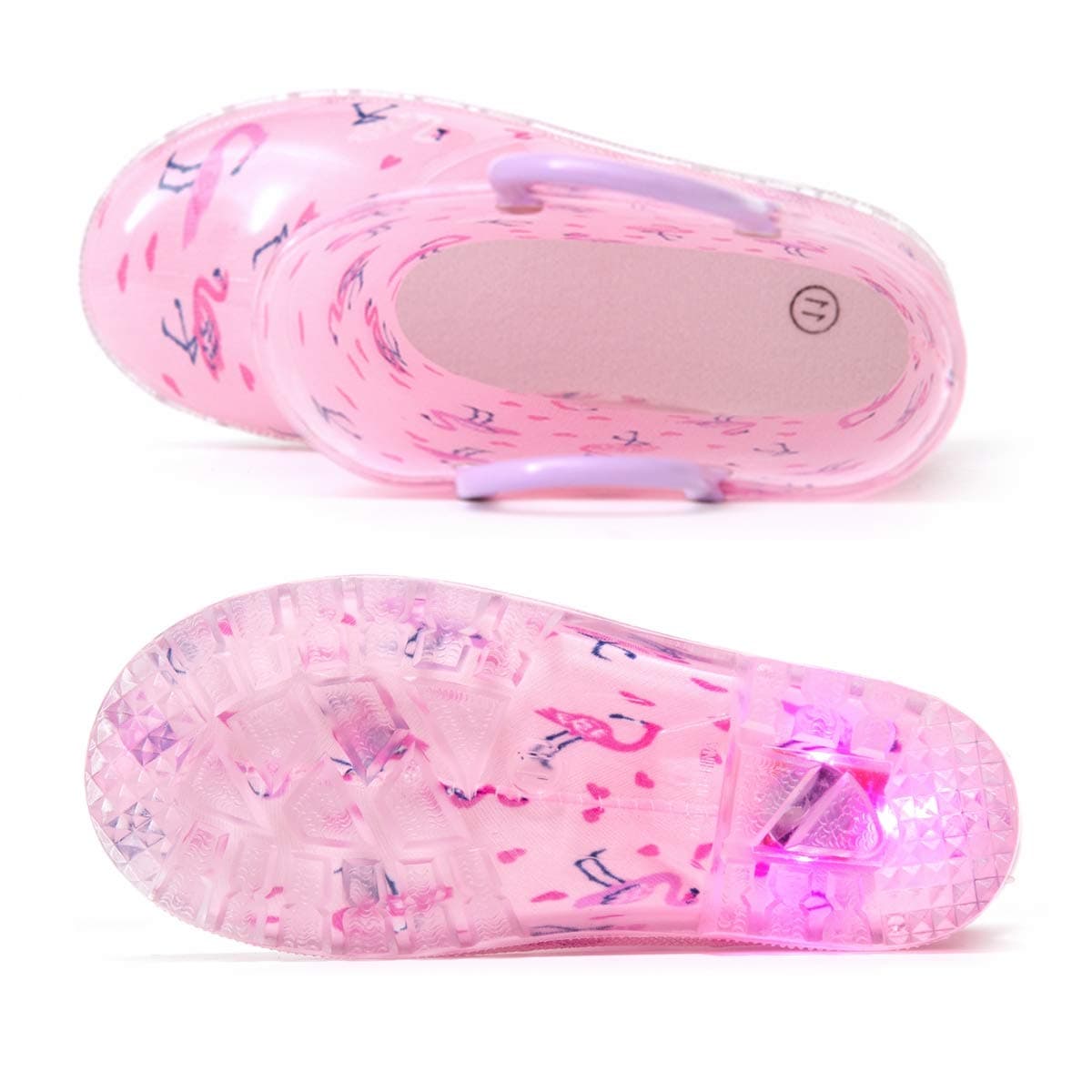 Hugrain Kids Adorable Light Up Wellies with Easy On Handles — view 5