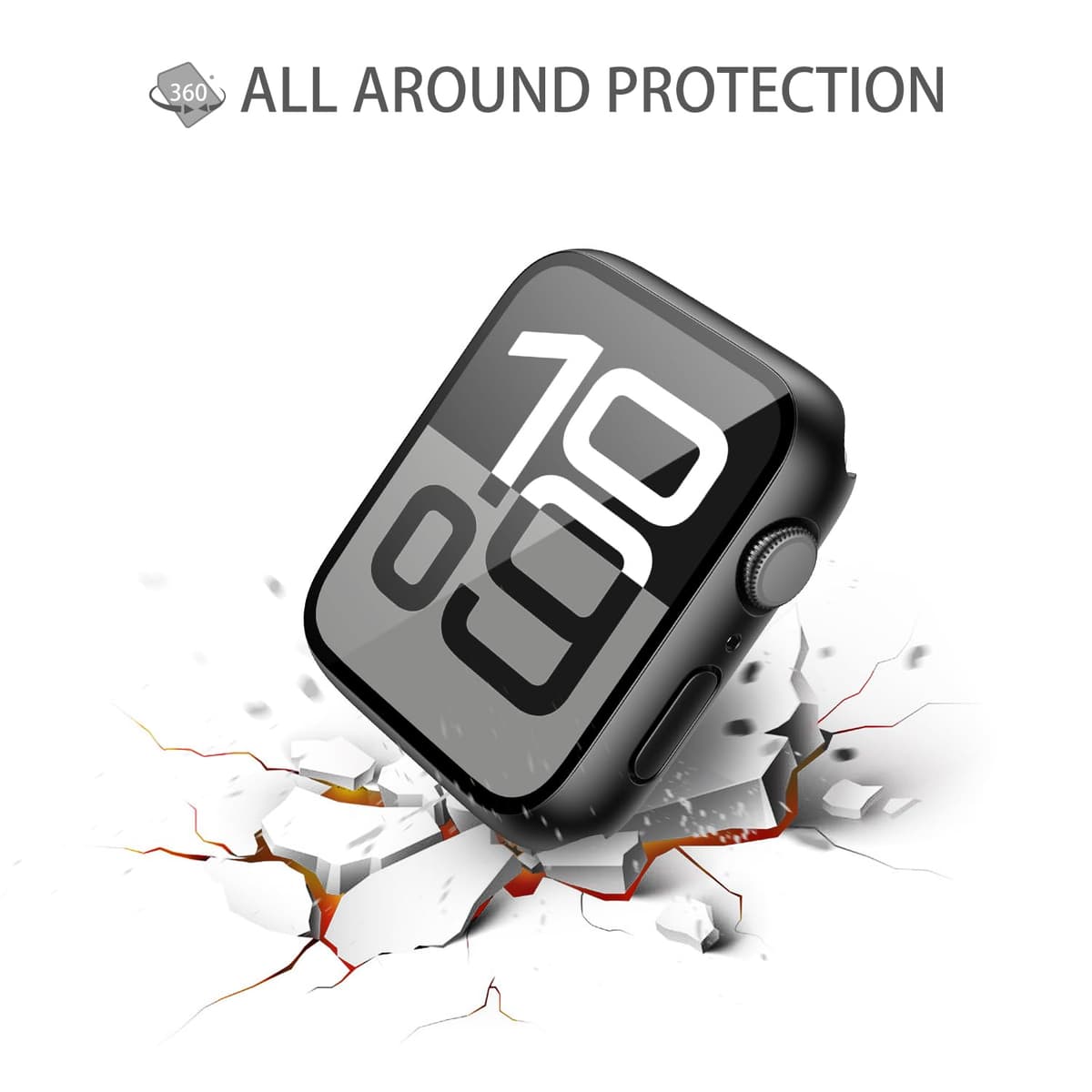 Piuellia 2 Pack Hard Protective Case Screen Protector Compatible with Apple Watch Series 11 Series 10 46mm, Anti-Drop Ultra-thin Full Coverage PC Cover for iWatch, 2 Black — view 5