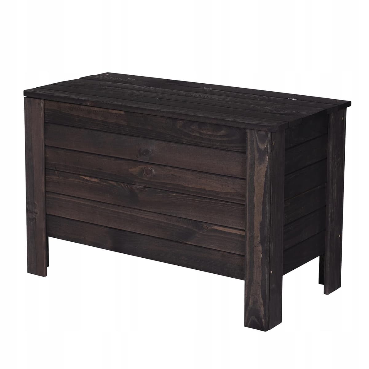 Arcón de Jardín 166 L Madera Maciza de Pino 80x52x40 cm Marrón Caja de Almacenaje para Cojines Baúl Terraza Muebles de Jardín Resistente — view 5