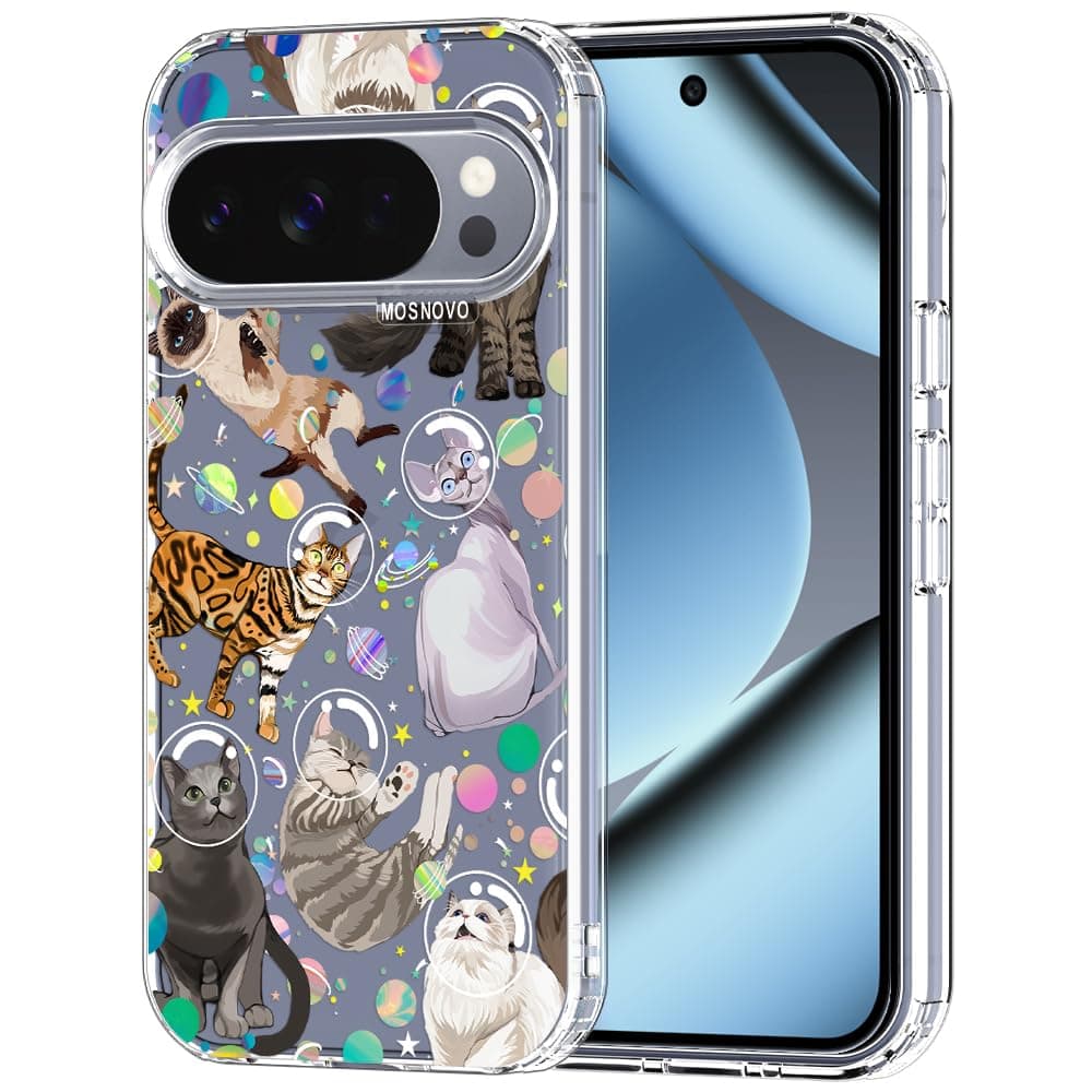 MOSNOVO Case for Google Pixel 9 & Pixel 9 Pro, [Buffertech 6.6ft Military-Grade Drop Protection] [Anti Peel Off Tech] Clear TPU Bumper Phone Case Cover Design - Eucalyptus — view 140