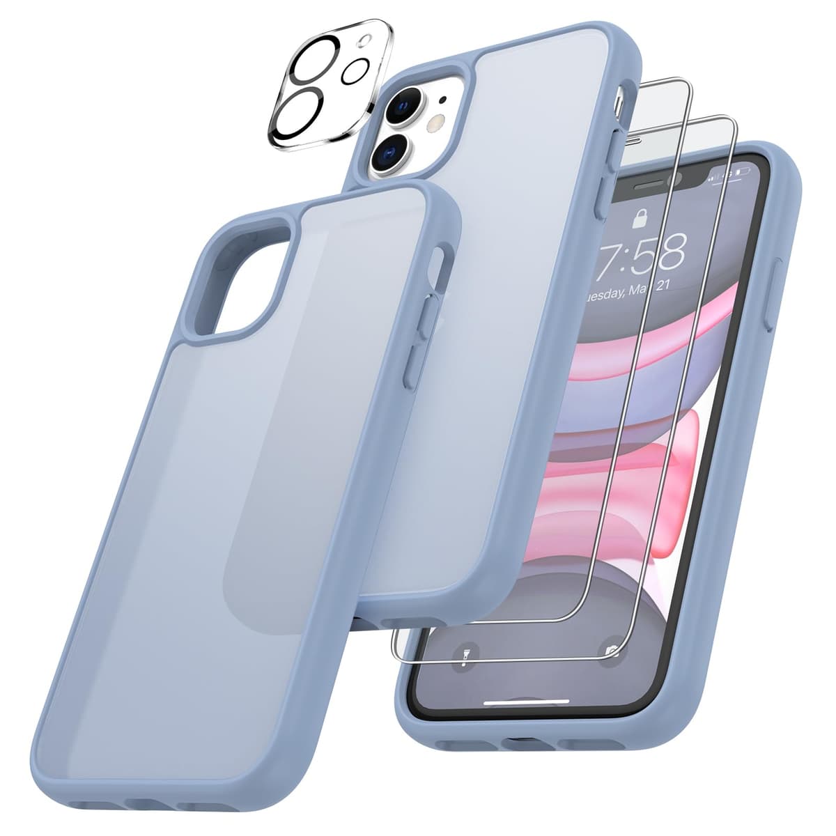 FLLAO 4 en 1 Funda para iPhone 15 con 2 Protector Pantalla y 1 Protector Lente Cámara, [Almohadilla de Aire integrada] Antigolpes Antiarañazos Carcasa 6,1 Pulgadas, Transparente — view 33