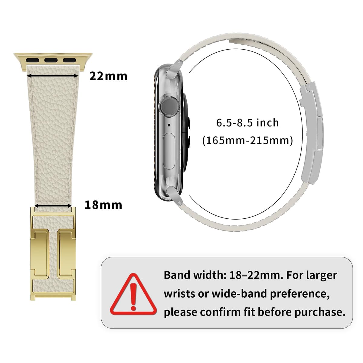 Leather Watch Band with Magnetic Buckle,Dressy Apple Watch Ultra Leather Band Rugged Durable Replacement Strap for Men & Women — view 5