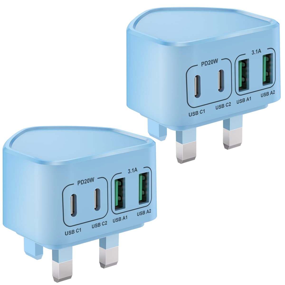 40W USB C Plug Fast Charge, UK 4-Port Multi USB Charger Plug Fast Charging Head for iPhone 16 15 14 13 12 11 Pro Max SE XS XR Plus, iPad, Samsung Galaxy,Dual Port USBC Power Adaptor Type C Wall Head — view 16