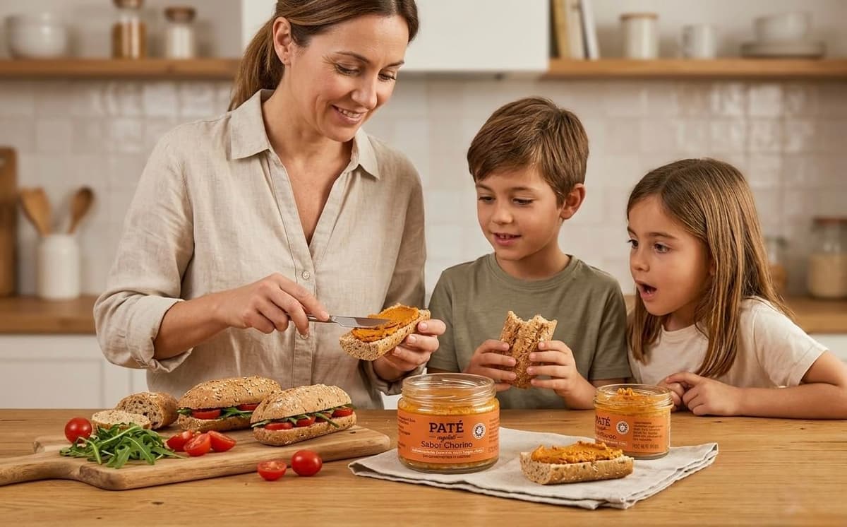 Paté Vegetal Sabor Chorizo (Pack 2x115g) Alternativa Saludable- Con AOVE y Proteína de Garbanzo - Vegano, Gourmet - Sin Aditivos. — view 5
