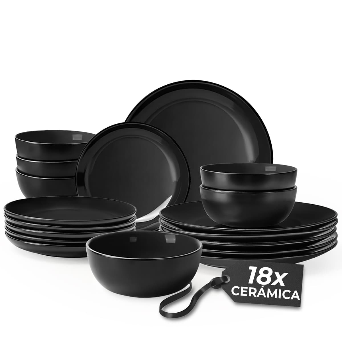 MIAMIO - 6 x 350 ml Juego de Taza de Café/Copa de desayuno - Le Papillon Colección (Negro) — view 44