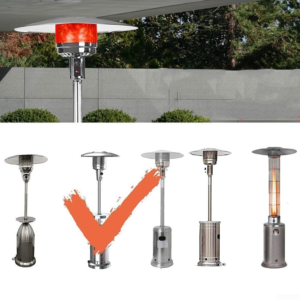 Minhe Aluminum Heat Reflector Shield For Patio Heater, Umbrella Dome Replacement Part, Weatherproof Protective Cover For Outdoor Propane Gas Heaters, Silver, 1 Set(4+1 with Spacer) — view 5