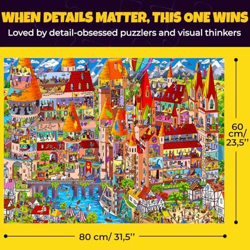 QUOKKA Puzzles 1000 Pieces Adult – Knightly Cats – Premium Box Packaging with Extra Fun Challenges, Whimsical Cat Puzzle, Perfect for Relaxation, Creativity & Gift Giving — view 2