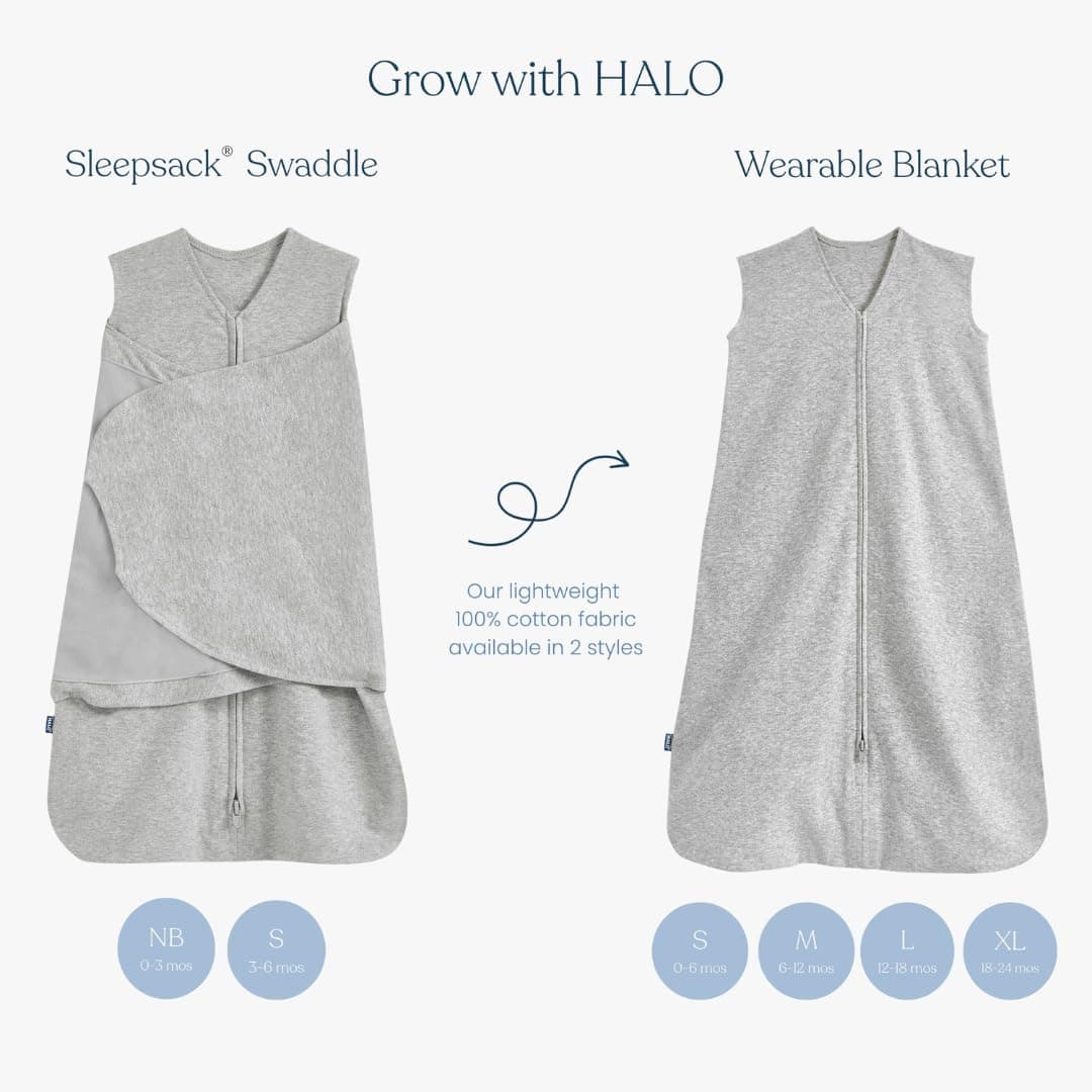 HALO 100% Cotton Sleepsack Swaddle, 3-Way Adjustable Wearable Blanket, TOG 1.5, Jungle, Small (Pack of 1) — view 6