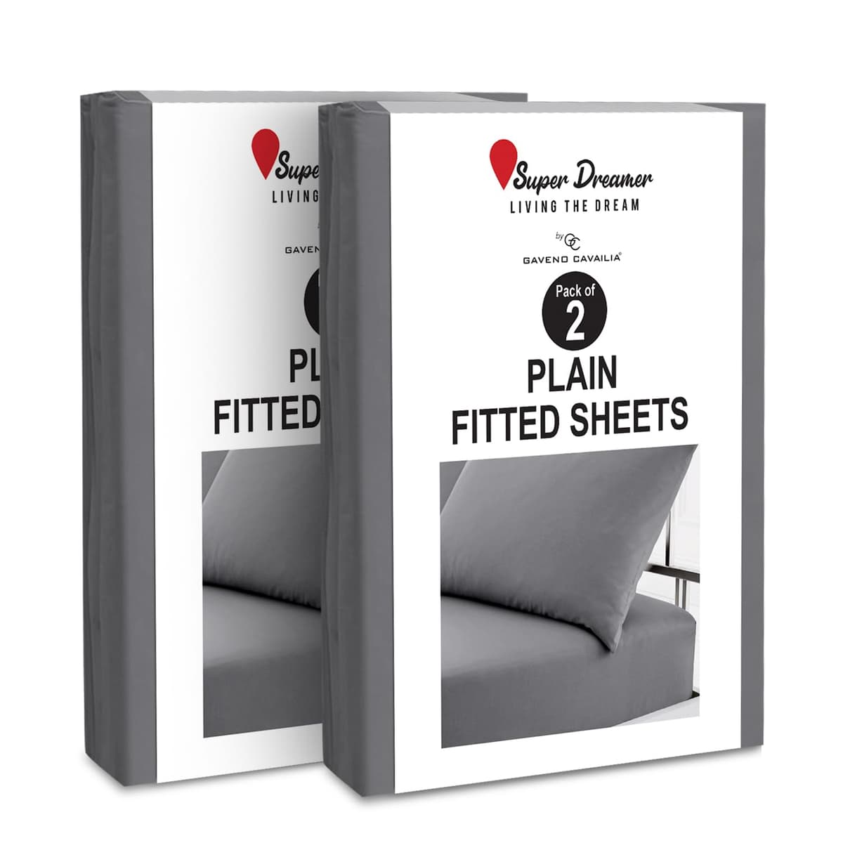 GC GAVENO CAVAILIA Fitted Sheet Single Bed (91 x 190cm) - Grey Bedding Sheets - Plain Dyed Microfiber Bed Sheets Single - (10 inch) 25cm Deep Pocket Bottom Sheet - Easycare - Wrinkle & Fade Resistant — view 58