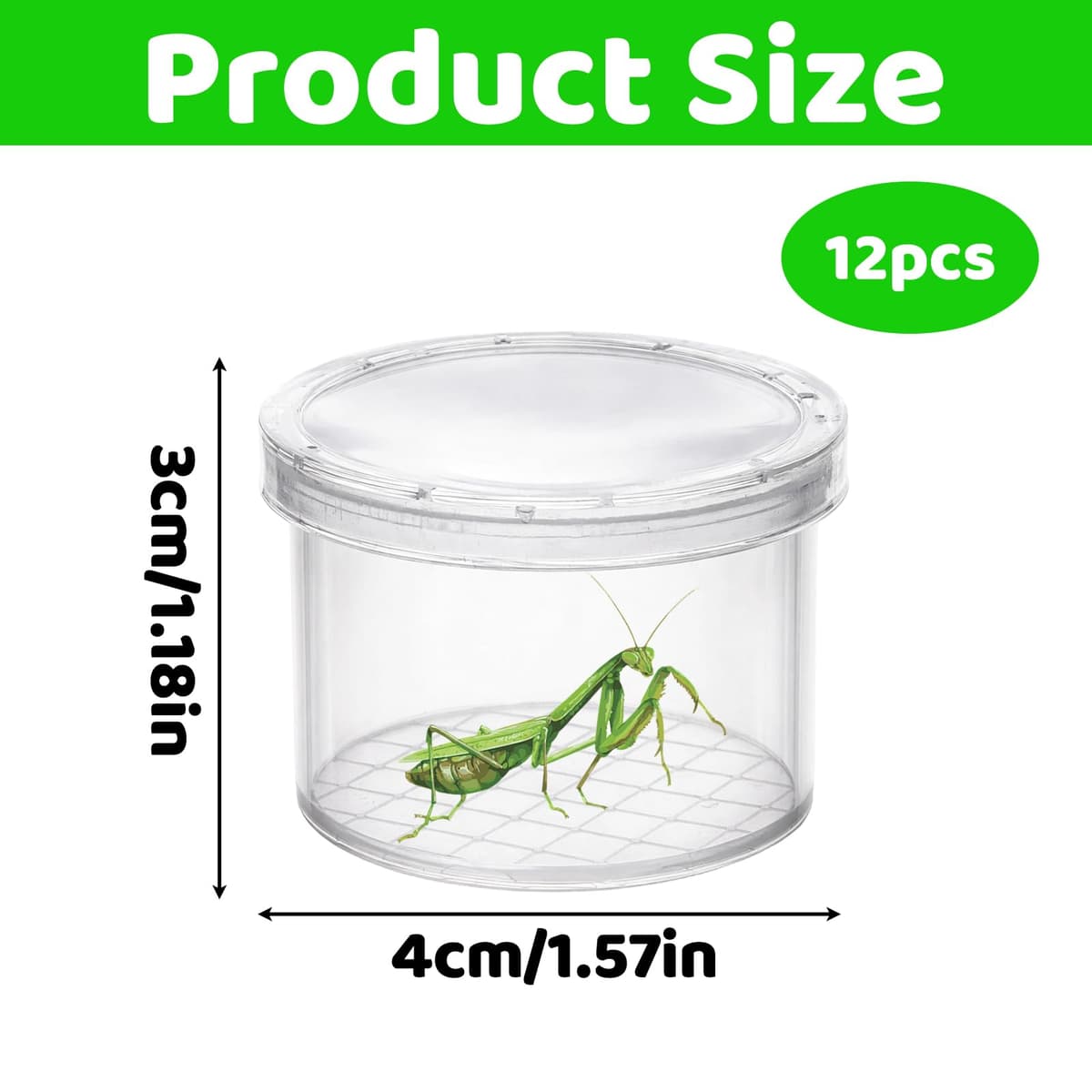 12 Pcs Bug Catcher, Insect Observation Bug Box Set, Magnifying Glass Containers for Nature Study, Ideal for Outdoor Exploration and Science Activities, Compact 40 x 40 x 30 mm Design — view 2