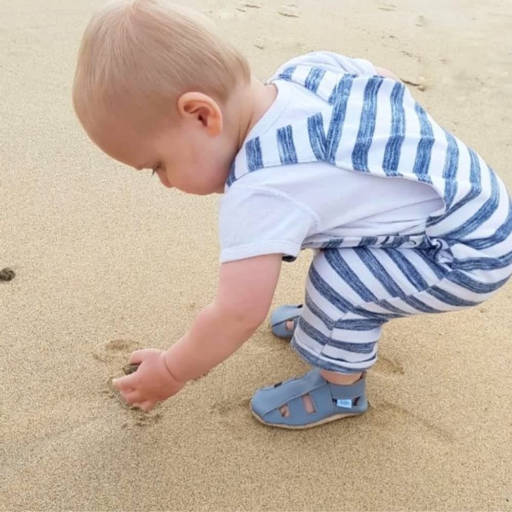 Dotty Fish Soft Sole Leather Sandals for Babies & Kids – Barefoot Feel, Non-Slip Sole, Breathable, Lightweight & Flexible Summer Shoes for Boys & Girls - British Brand - 0-6 Months - 4-5 Years — view 2