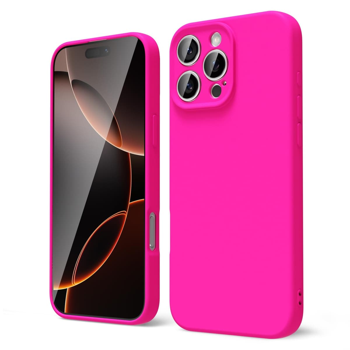 oakxco for iPhone 17 Pro Max Phone Case Liquid Silicone, Cute Thin Slim Grip Soft Rubber Gel for Women Men, Smooth Matte TPU Plain Solid Color Girly Simple Case with Camera Cover, Light Pink — view 1879
