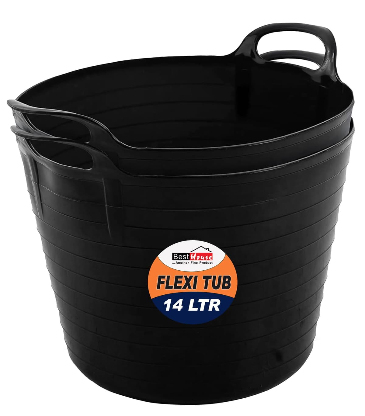 Best House | 3 Pcs of Flexi Tub with Handles | Small Size | Mini | 7 Litres | Yellow | Garden Tubs | Plastic Storage Container for Home, Washing, Garden Waste and DIY Projects — view 11