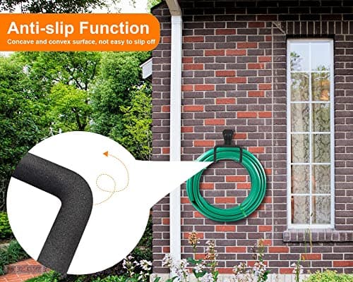 Metal Garden Hose Holder - Heavy Duty Hose Hanger Wall Mounted Water Hose Holder for Outside Yard, Sturdy Hose Reel Hose Hooks Ideal for Water Hose, Extension Cords — view 4