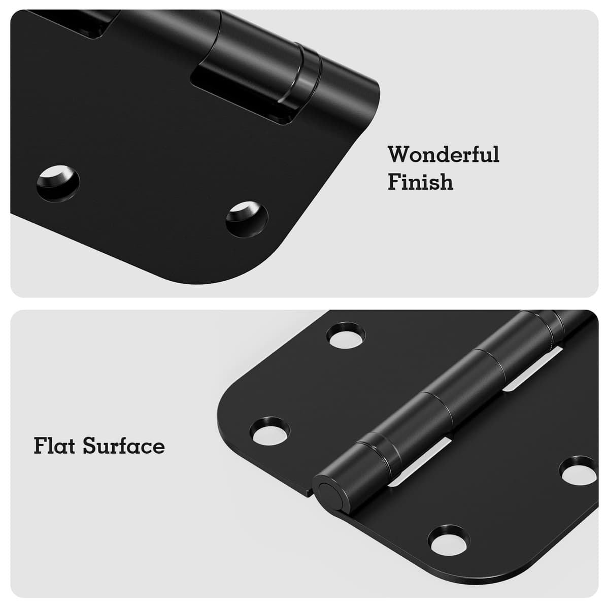1 Pack Ball Bearing Door Hinges Matte Black 3.5 Inch 5/8" Radius Round Anti Squeak Interior 3-1/2"Flat Iron Bifold Standard Office Bedroom Indoor for Doors 3 ½" Hardware Home House Decor Accessories — view 3