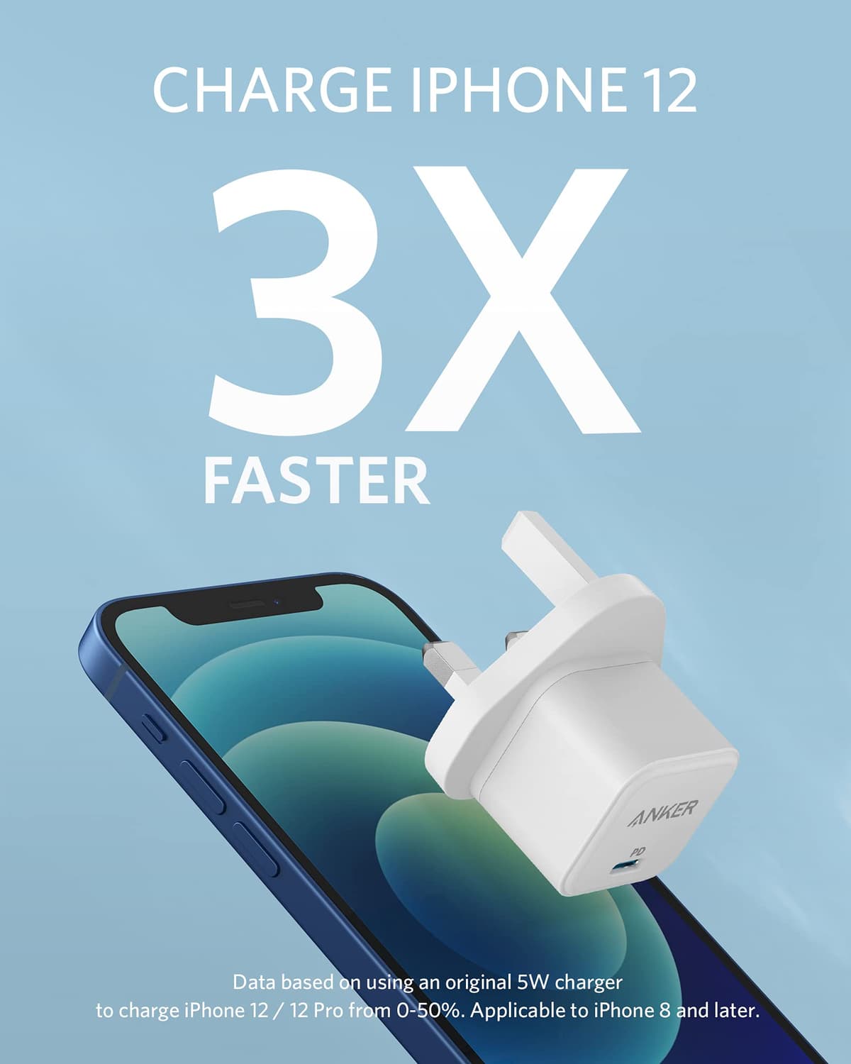USB C Plug, Anker 20W USB C Charger - Fast Charging PowerPort III Cube Charger, Compatible with iPhone 17/16/16 Plus/16 Pro/16 Pro Max, 15/14/13/12 Series, Galaxy, iPad (Cable Not Included) — view 2
