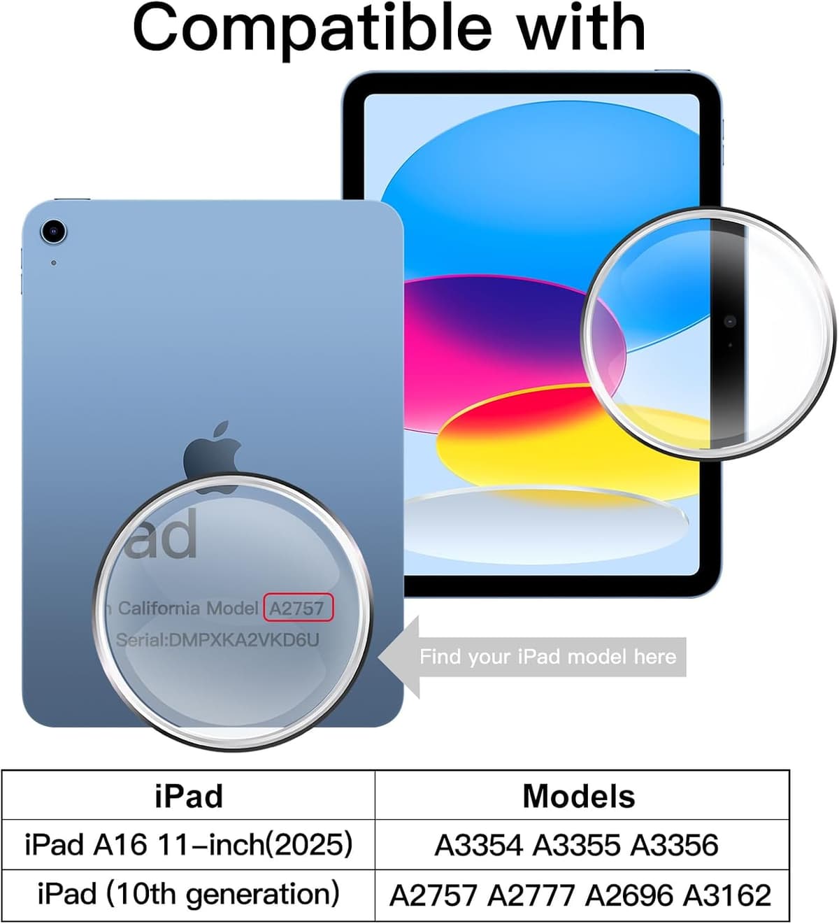 JETech Screen Protector for iPad (A16) 11th/10th Generation (2025/2022), 9H Tempered Glass Film, HD Clear, 2-Pack