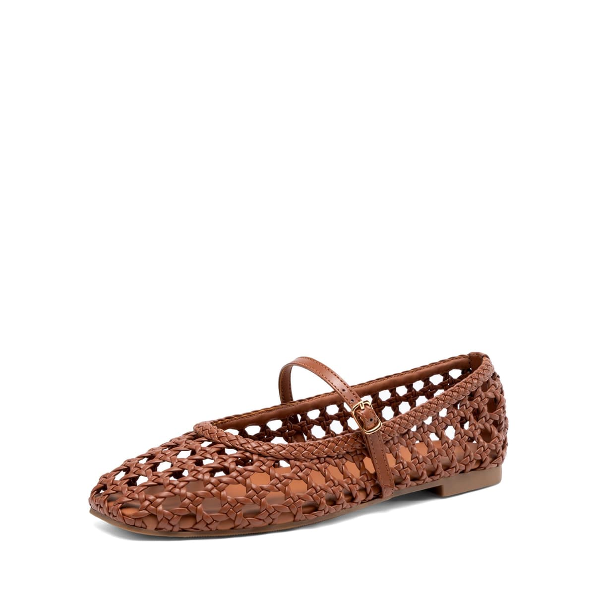 DREAM PAIRS Woven Ballet Mary Jane Flats for Women Dressy Comfortable Square Toe Ballerina Flats with Adjustable Buckle Strap for Work Casual Travel Daily — view 8